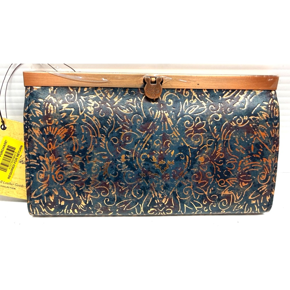 Patricia Nash Cauchy ROSE GOLD BLUE KIMONO  Wallet  MSRP$119 RARE STUNNING